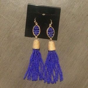 Blue beaded earrings
